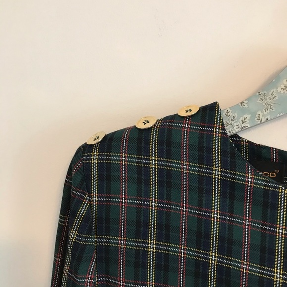 Donna Ricco Vintage Green Plaid Long Sleeve Dress - Picture 2 of 8